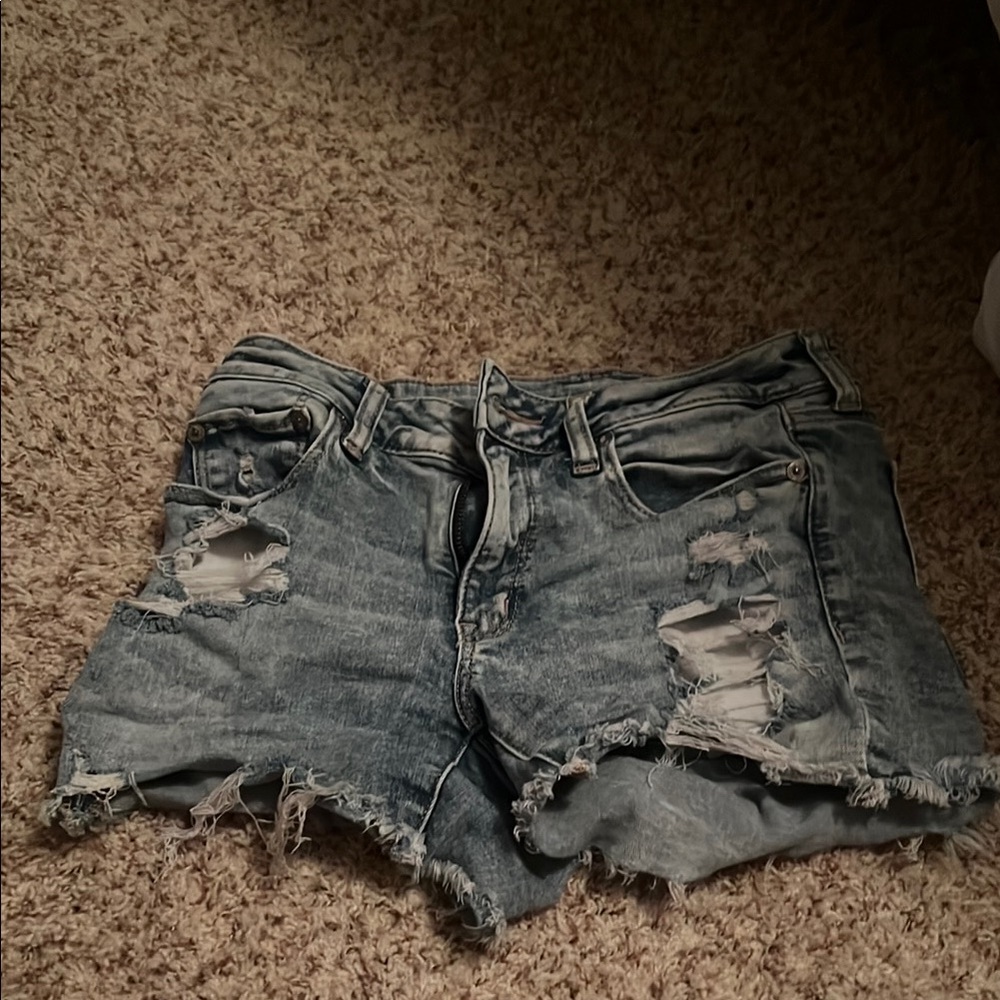 Distressed Denim Shorts